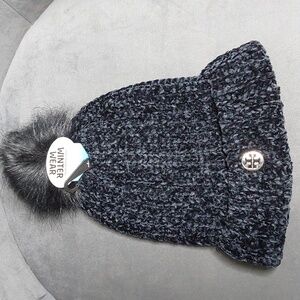 Tory Burch upcycled beanie NEW
